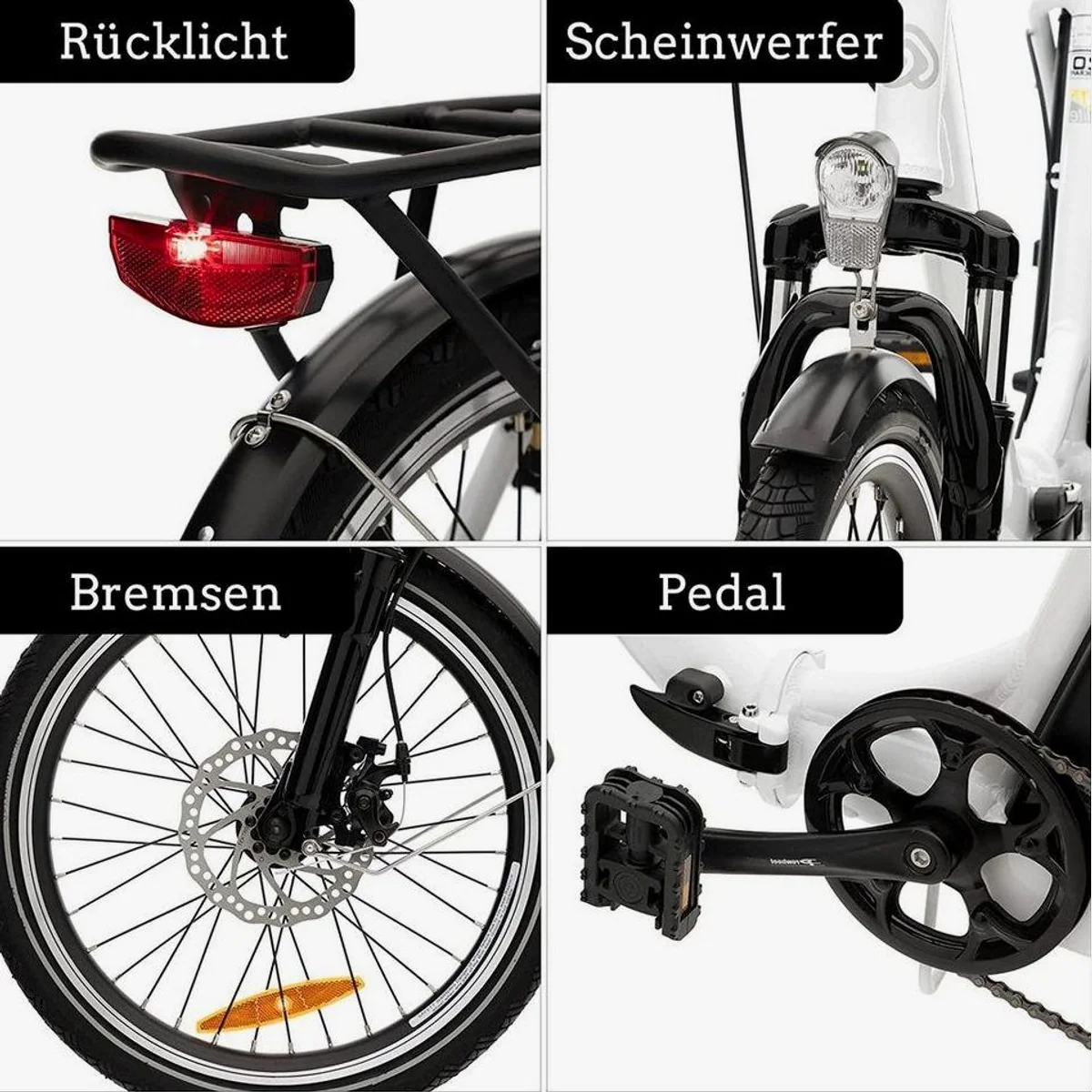 VECOCRAFT E-Pax 20 Zoll E-Bike, 250W Heckmotor, 7-Gang Shimano, herausnehmbarer Akku 2