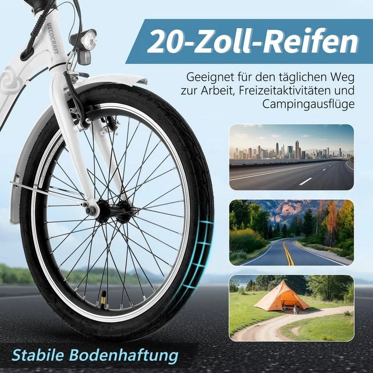 VECOCRAFT E-Bike Faltrad NEMESIS, 468 Wh Akku, 6-Gang, kompakt und leistungsstark 3