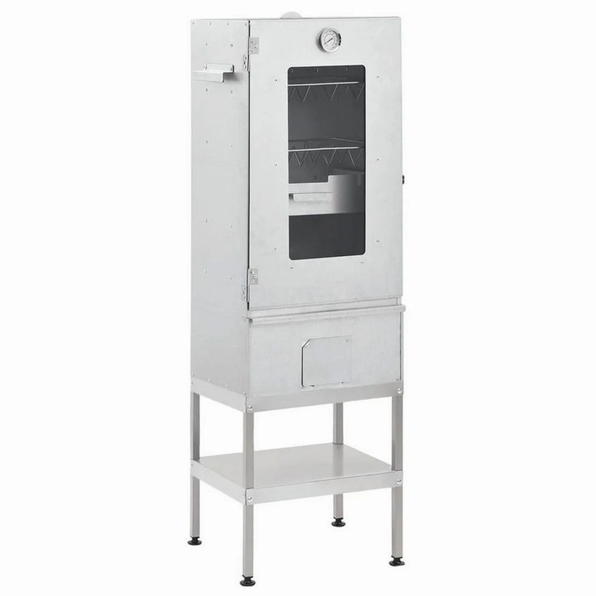 vidaXL Räucherofen Smoker, verzinkter Stahl, inkl. Tisch & Zubehör