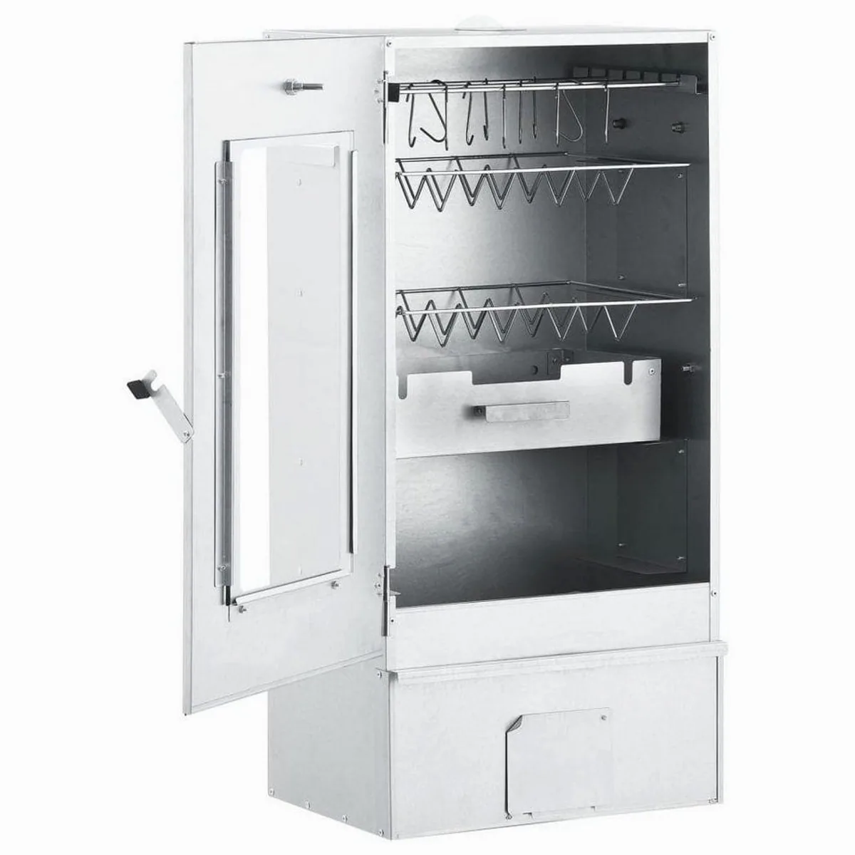 vidaXL Räucherofen Smoker, verzinkter Stahl, inkl. Tisch & Zubehör 3