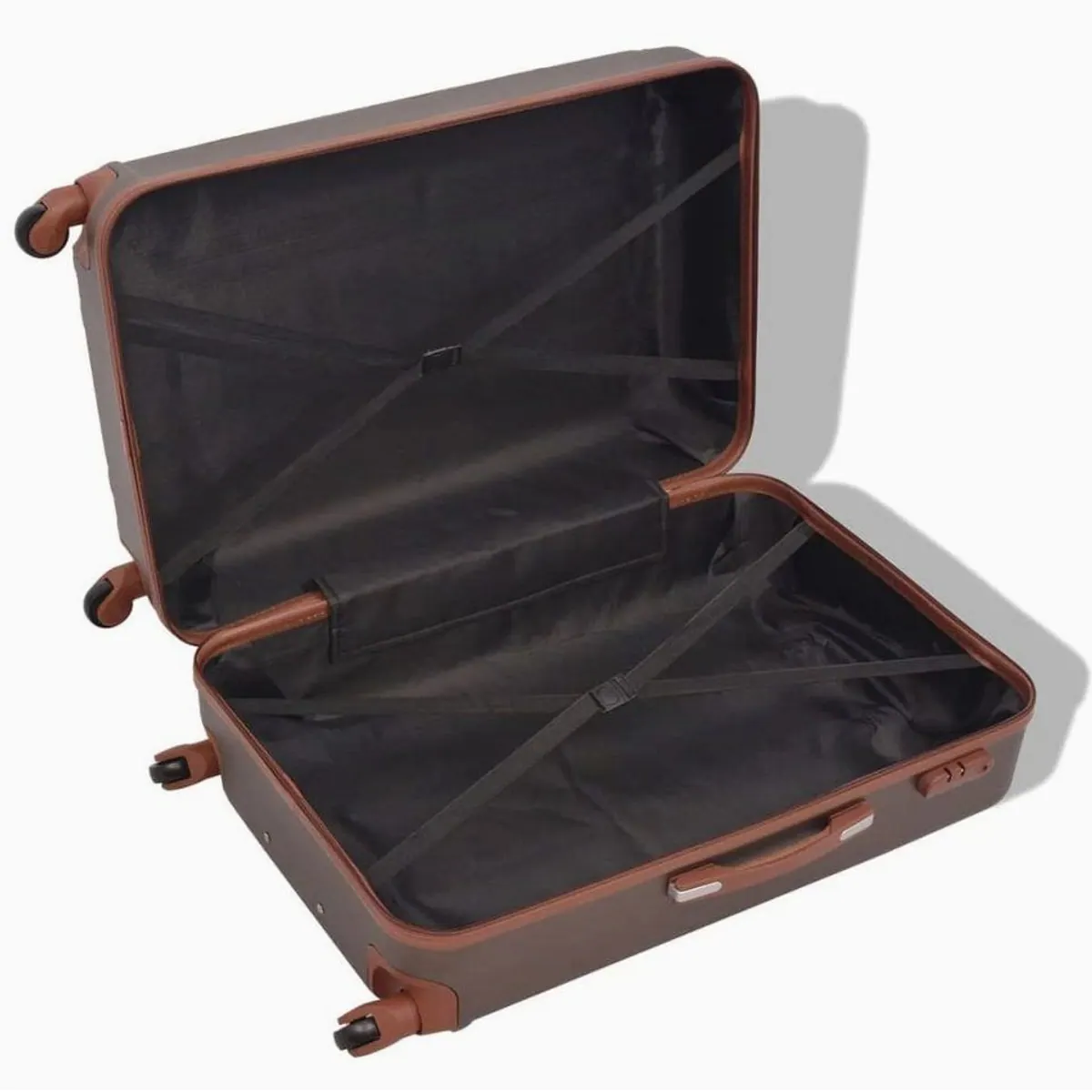 vidaXL Hartschalen-Trolley-Set Kaffeebraun, 4-teilig, leicht & robust 3