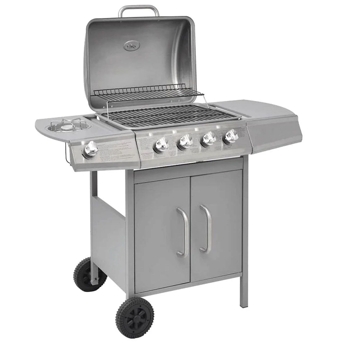 vidaXL Gasgrill 4+1 Flammen, große Grillfläche, integriertes Thermometer