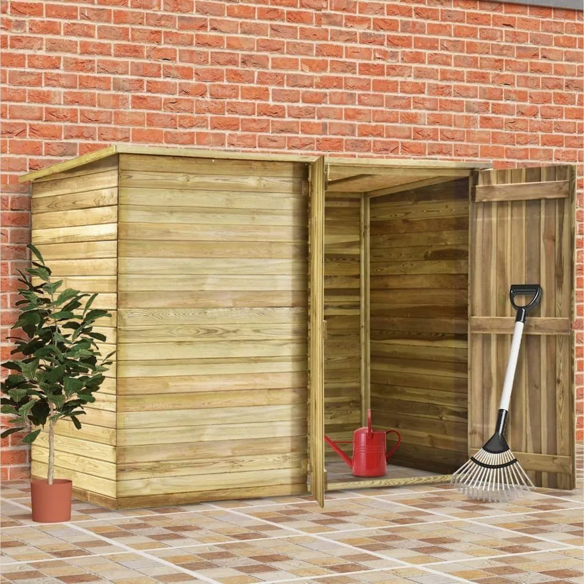 vidaXL Gartenhaus, imprägniertes Kiefernholz, doppelte Tür — 232 x 110 x 170 cm