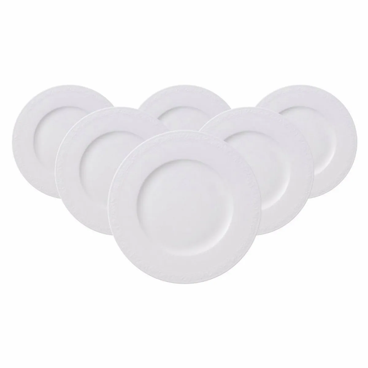 Villeroy & Boch White Pearl Frühstücksteller, 6er Set — elegantes Design, langlebiges Porzellan, spülmaschinenfest