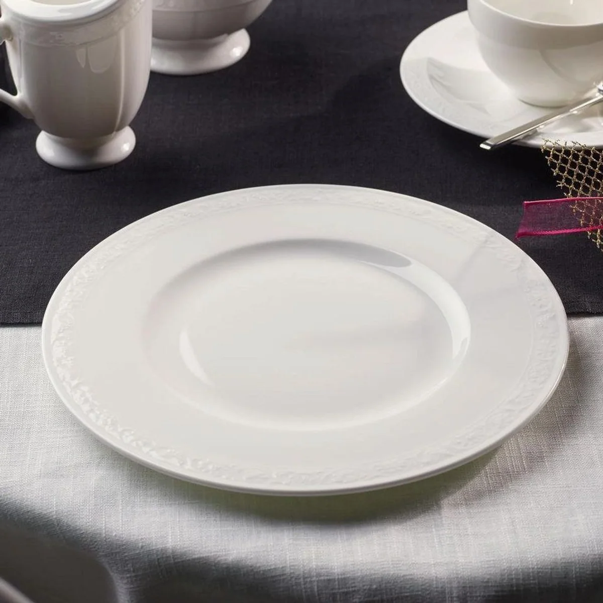 Villeroy & Boch White Pearl Frühstücksteller, 6er Set — elegantes Design, langlebiges Porzellan, spülmaschinenfest 2