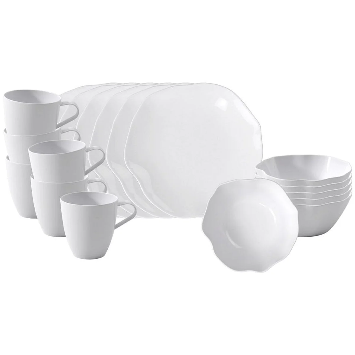 Villeroy & Boch Pura Frühstücks-Set, 18-teilig für 6 Personen — modernes Design, Premium Bone Porzellan, spülmaschinenfest
