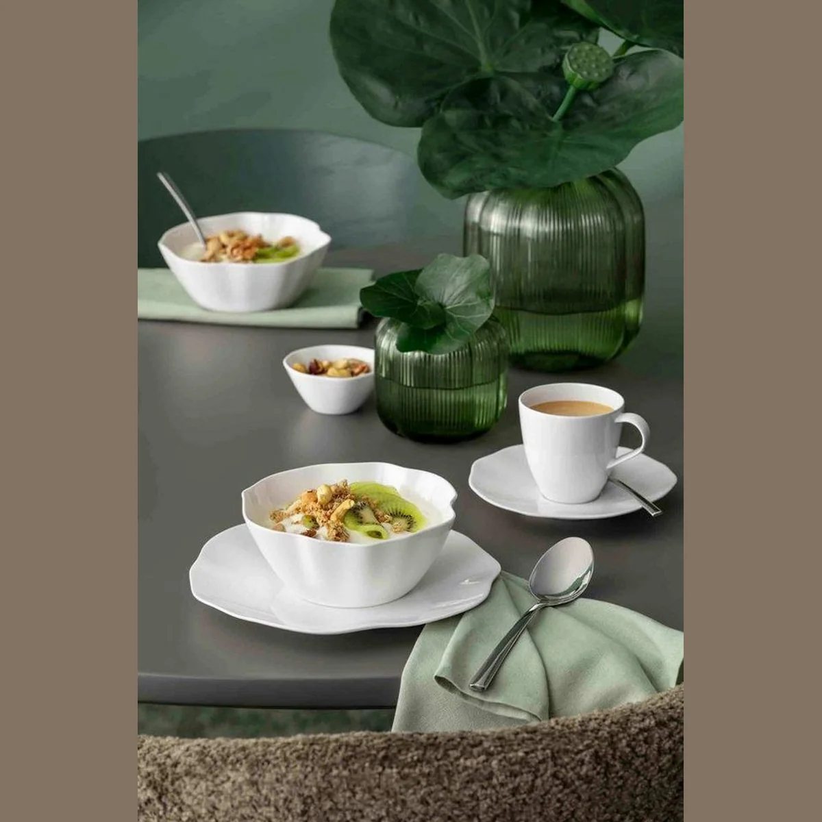 Villeroy & Boch Pura Frühstücks-Set, 18-teilig für 6 Personen — modernes Design, Premium Bone Porzellan, spülmaschinenfest 3