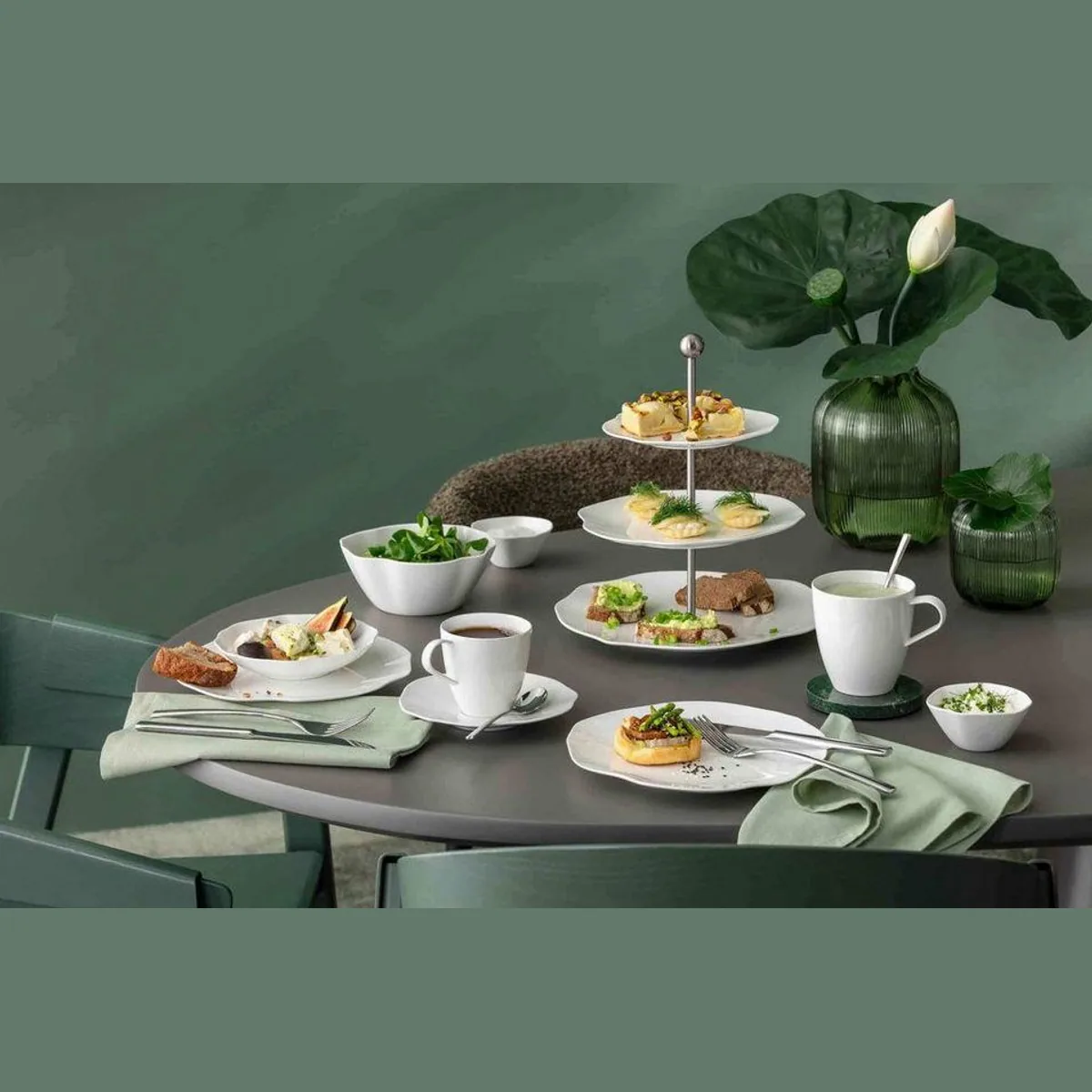 Villeroy & Boch Pura Frühstücks-Set, 18-teilig für 6 Personen — modernes Design, Premium Bone Porzellan, spülmaschinenfest 5