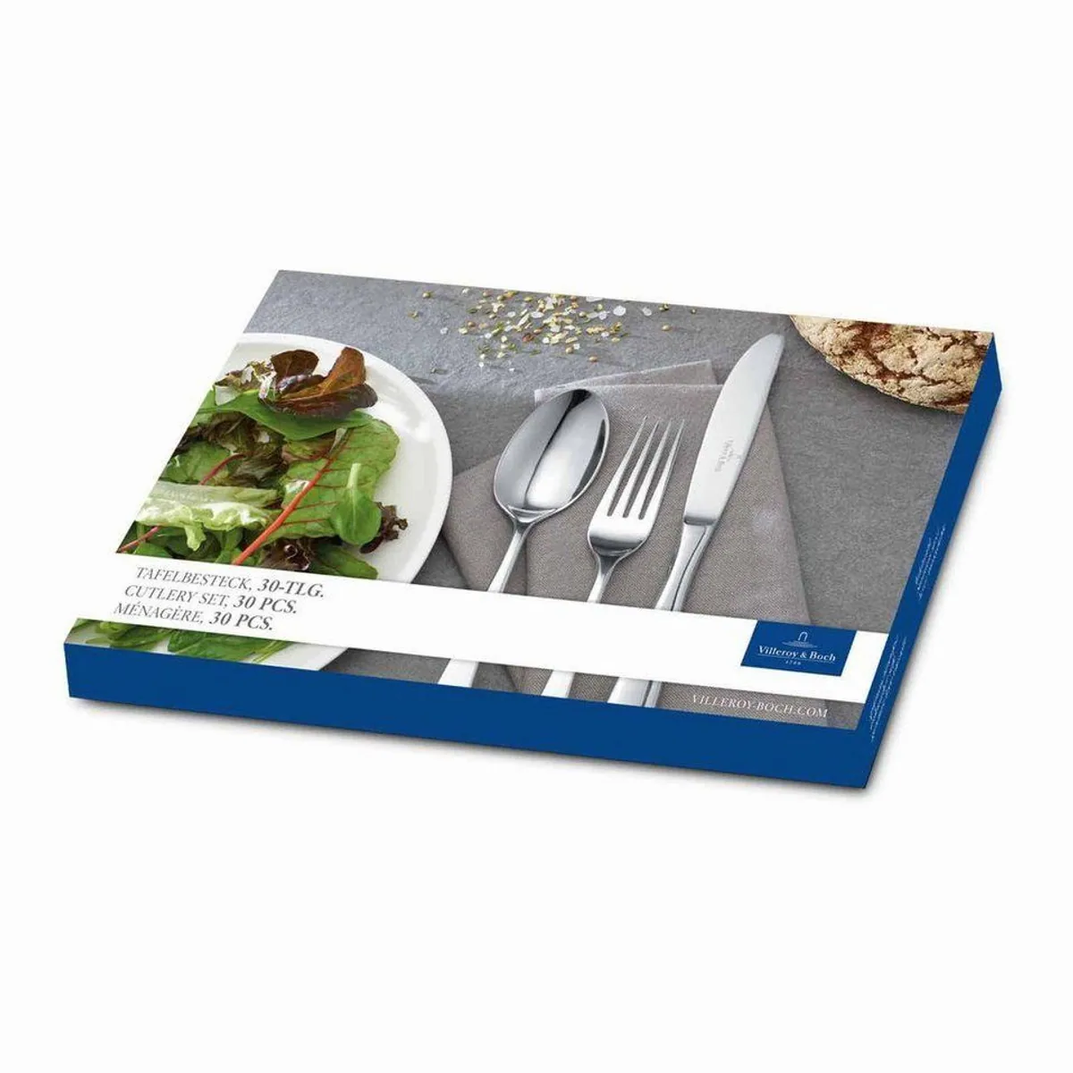 Villeroy & Boch Annalena Besteck-Set, 180 Teile, Edelstahl — spülmaschinenfest, elegantes Design, für 36 Personen 2