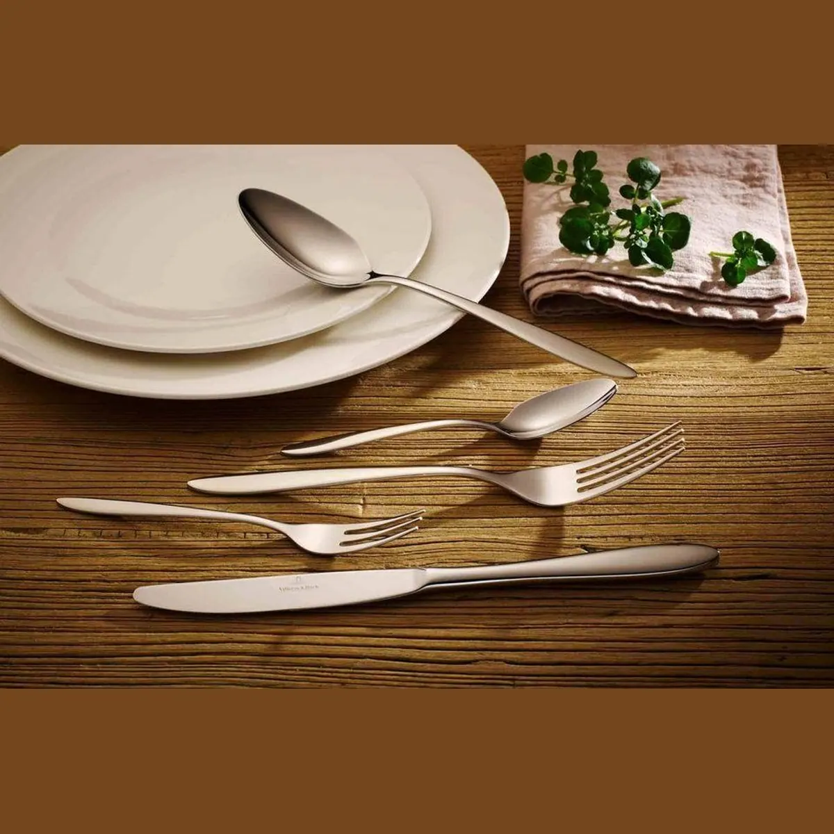 Villeroy & Boch Annalena Besteck-Set, 180 Teile, Edelstahl — spülmaschinenfest, elegantes Design, für 36 Personen 3