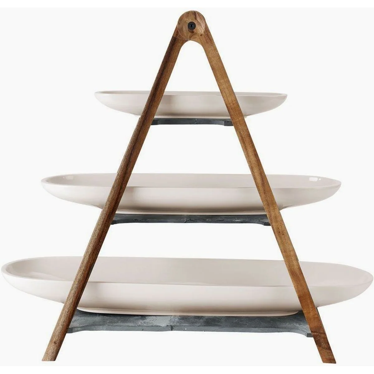 Villeroy & Boch Etagere Artesano, 4-teiliges Set aus Holz und Porzellan