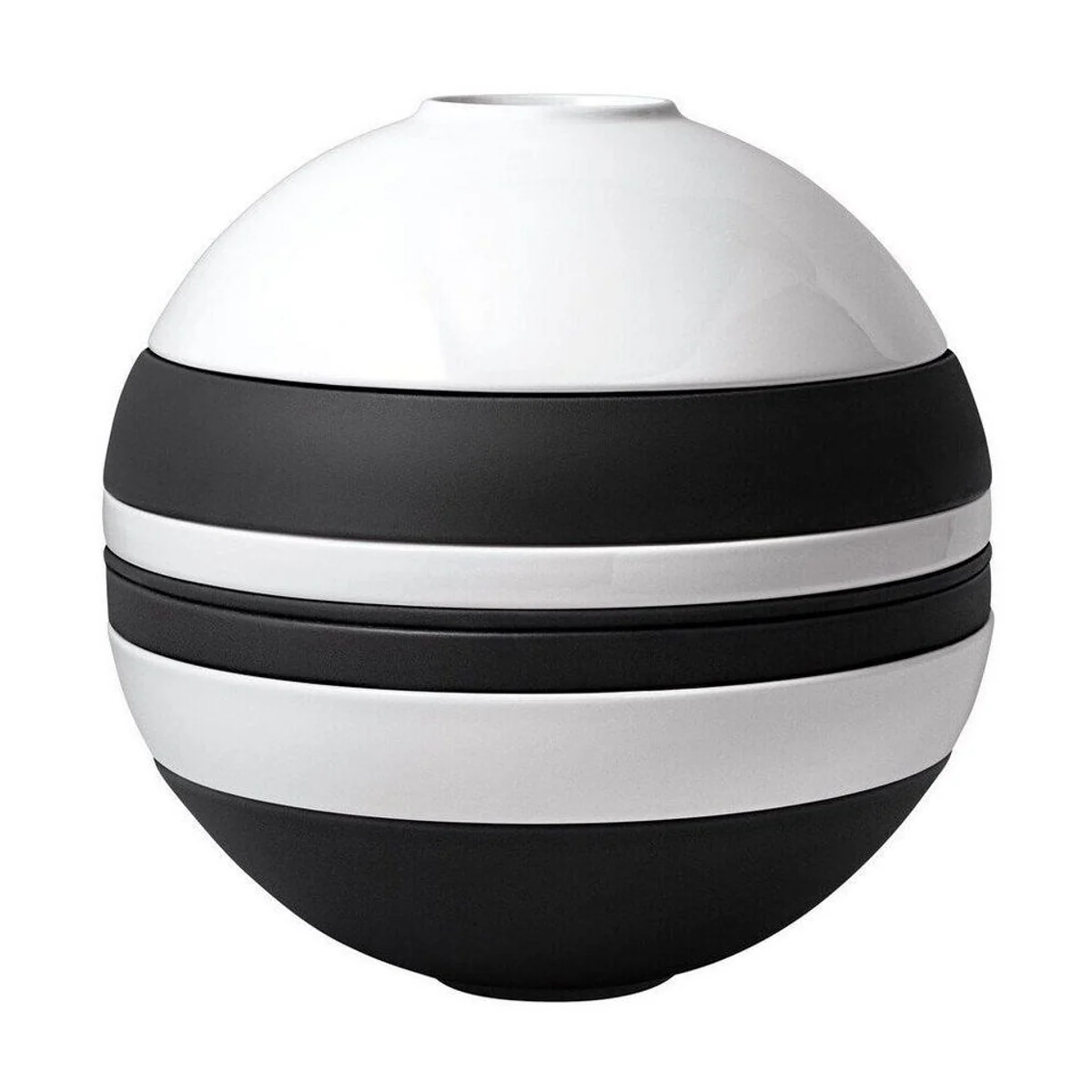 Villeroy & Boch La Boule Geschirr-Set, 7-teiliges Kombiservice in Schwarz & Weiß 2