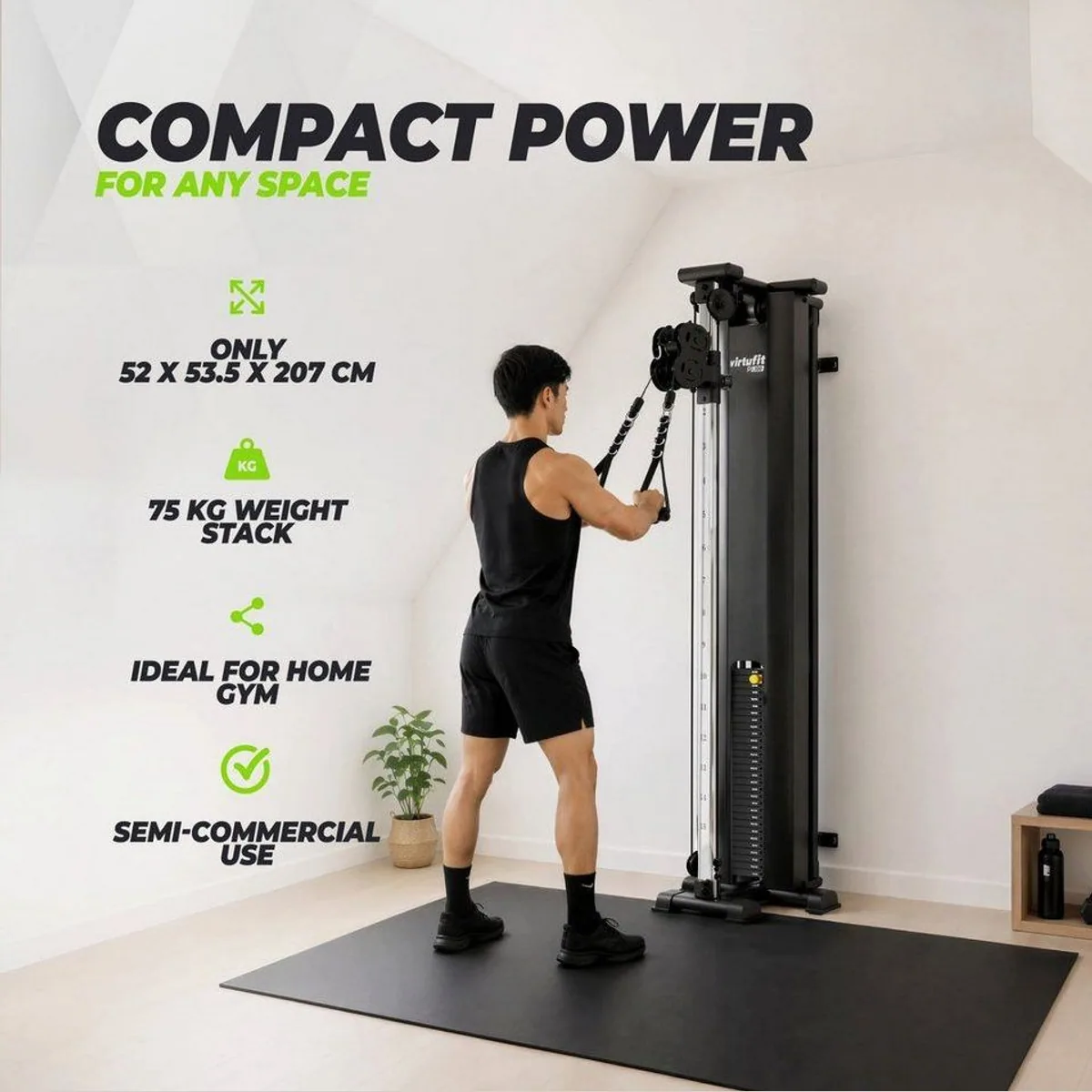 VirtuFit PL100 Single Pulley Station, kompakt, 75 kg Gewicht, vielseitig einsetzbar 2