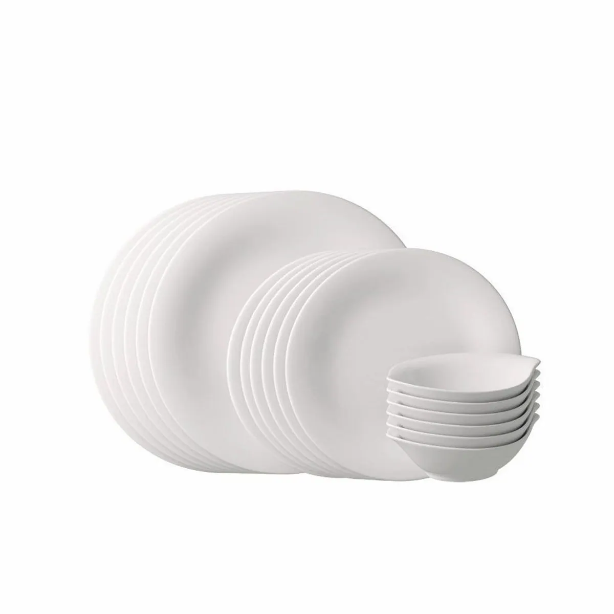 vivo Villeroy & Boch Geschirr-Set Essential White, 18-tlg., Fine China-Porzellan