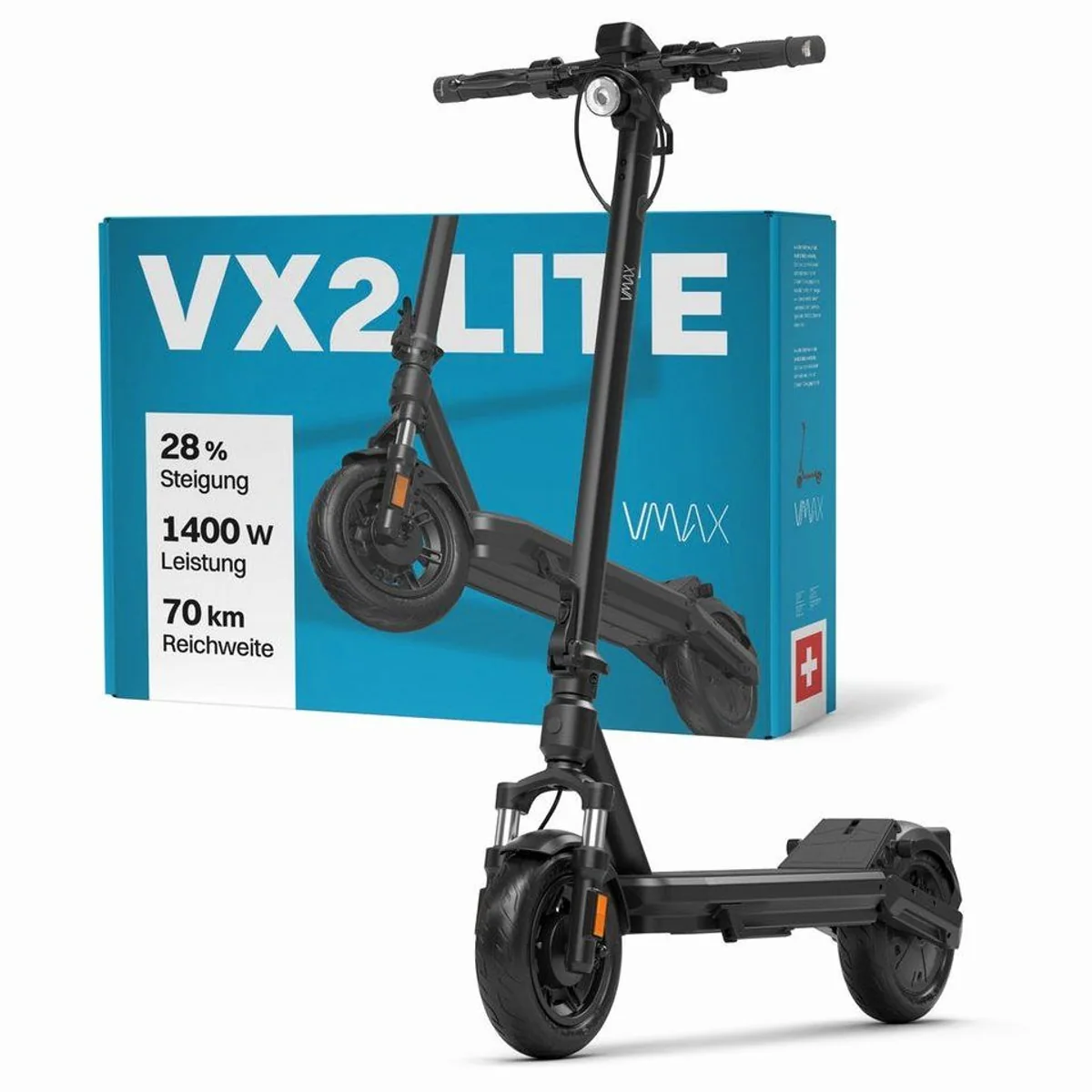 VMAX VX2 Lite E-Scooter, hohe Reichweite, kraftvoller Motor, Straßenzulassung