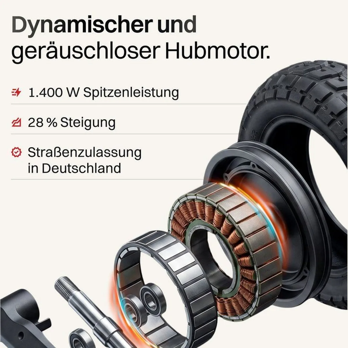 VMAX VX2 Lite E-Scooter, hohe Reichweite, kraftvoller Motor, Straßenzulassung 2