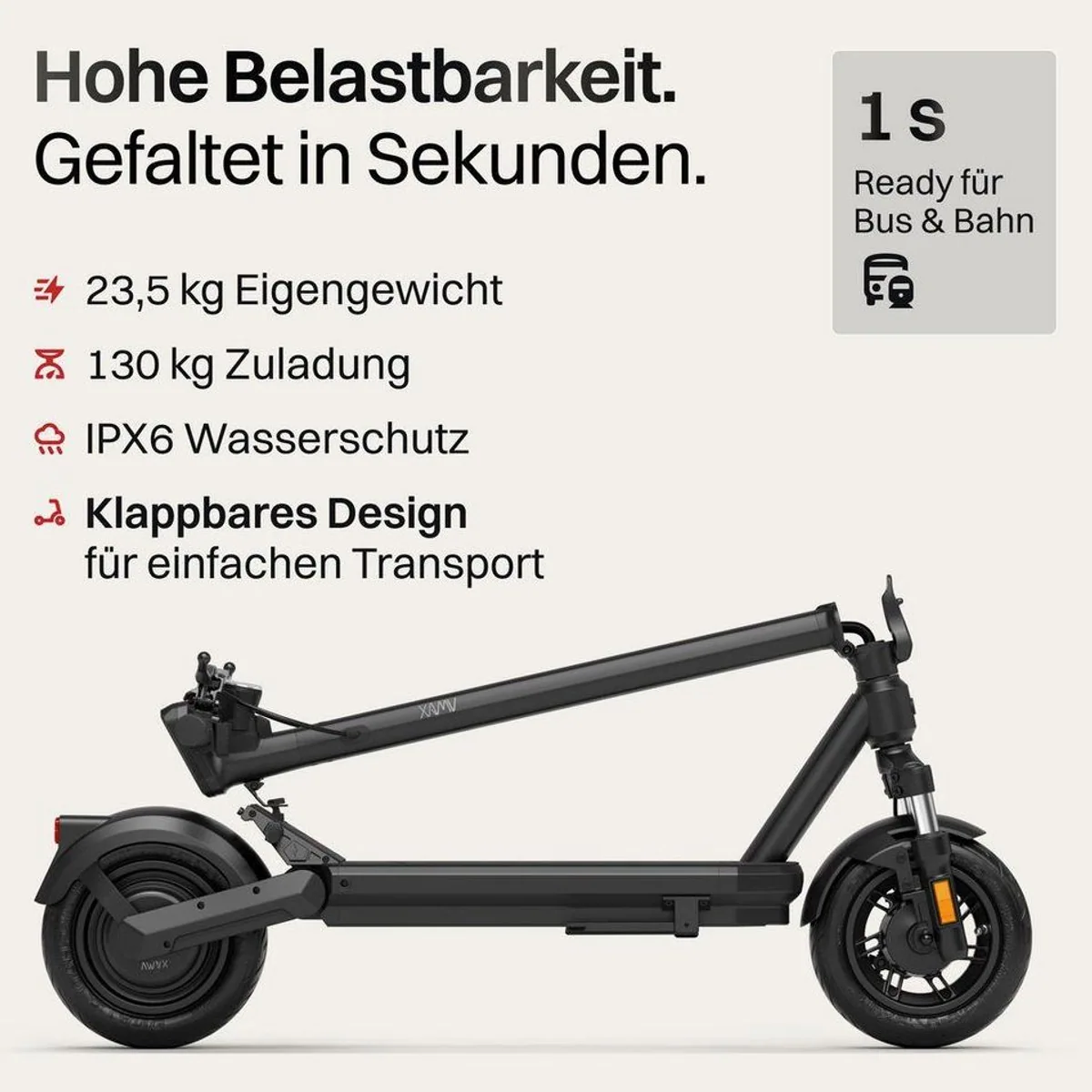 VMAX VX2 Lite E-Scooter, bis zu 90 km Reichweite, 500 W Motor 4