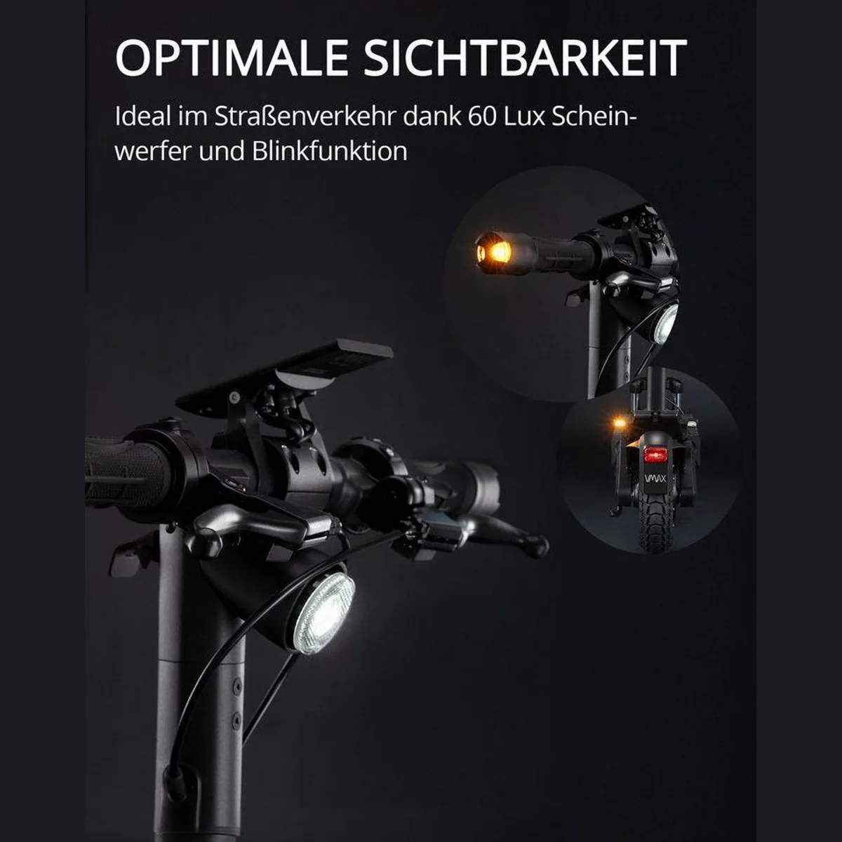VMAX VX4 GT E-Scooter, 500 W, klappbar, 20 km/h, Straßenzulassung 5