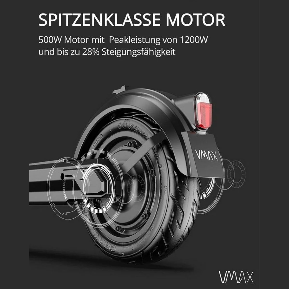 VMAX VX2 PRO ST-B E-Scooter, 500 W Motor, 20 km/h, klappbar 2