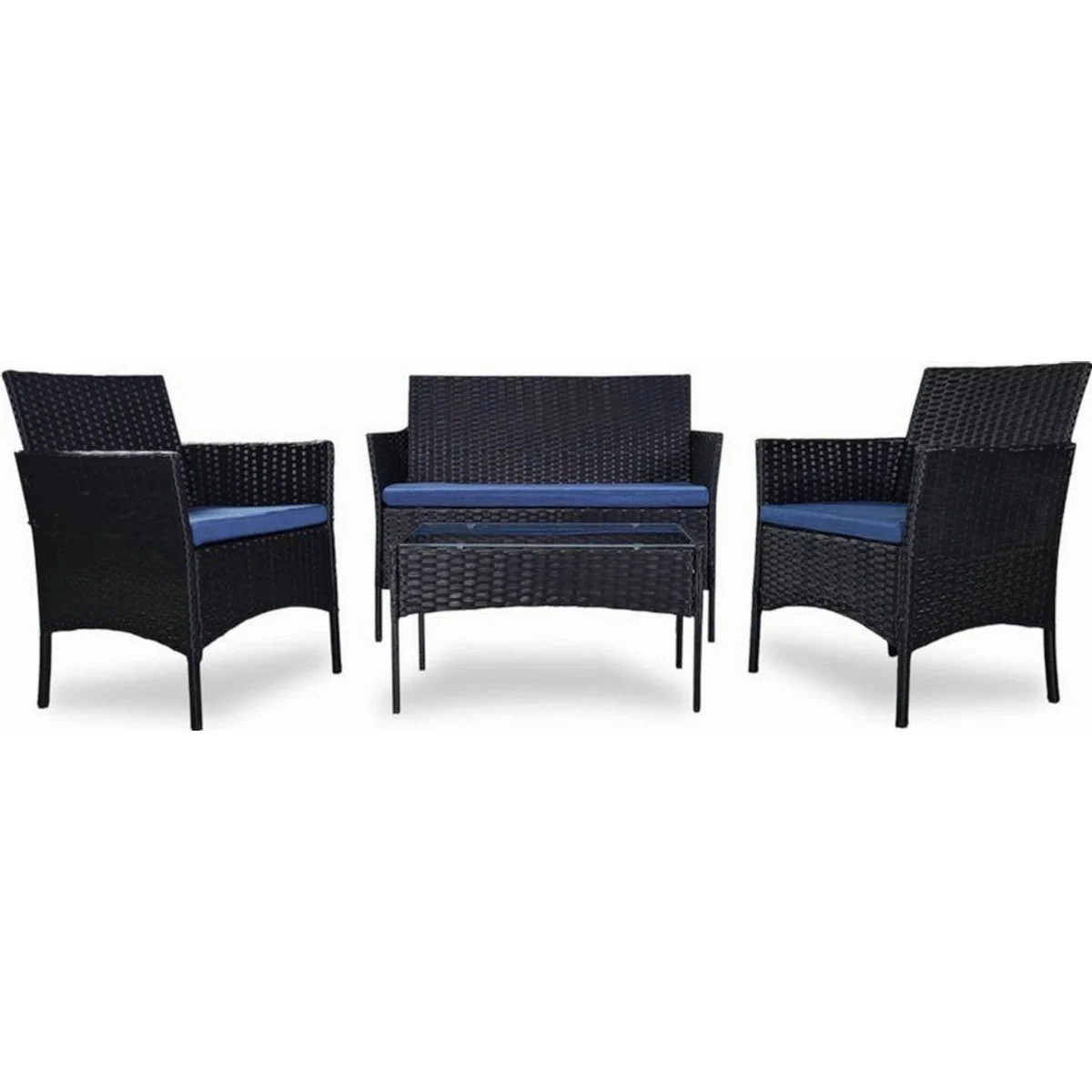 VORTIVO Gartenlounge-Set klein für 4 Personen, wetterfest, austauschbare Kissenbezüge 5