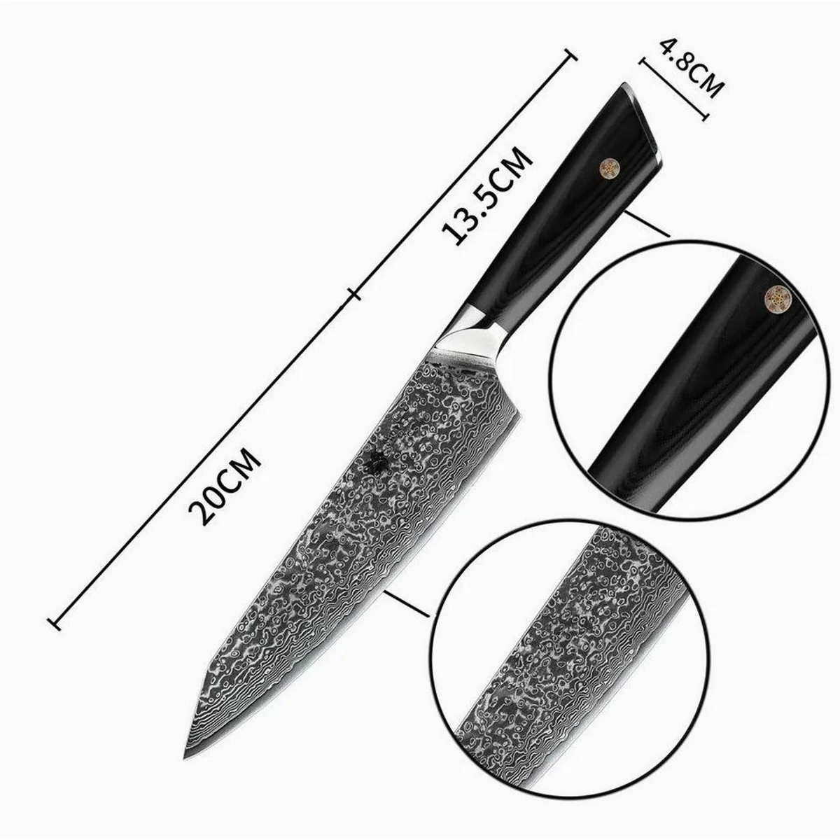 VOSSBACH Damast Messer-Set, 9-teilig, mit Echtholz Messerblock 3