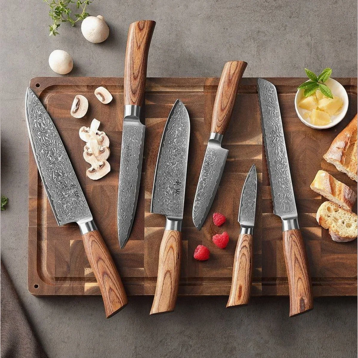 Wakoli Edib Pro 6er Damastmesser-Set, hochwertige Klingen, eleganter Messerblock 3
