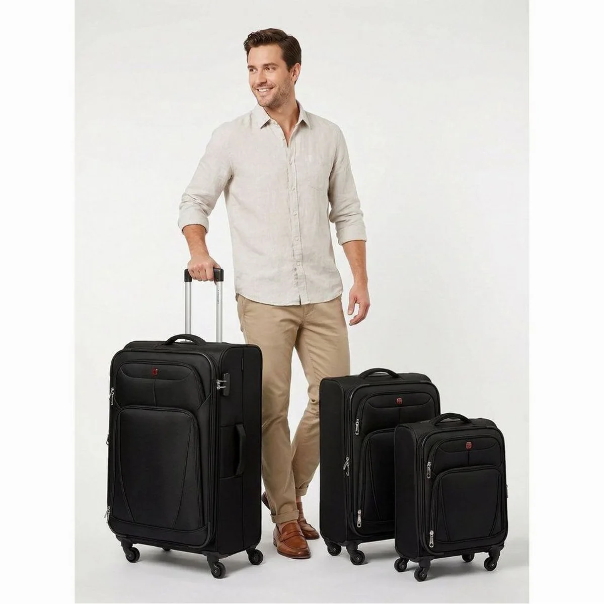 Wenger Beaumont Trolleyset, 3-teilig, robustes Polyester, 4 Rollen 2