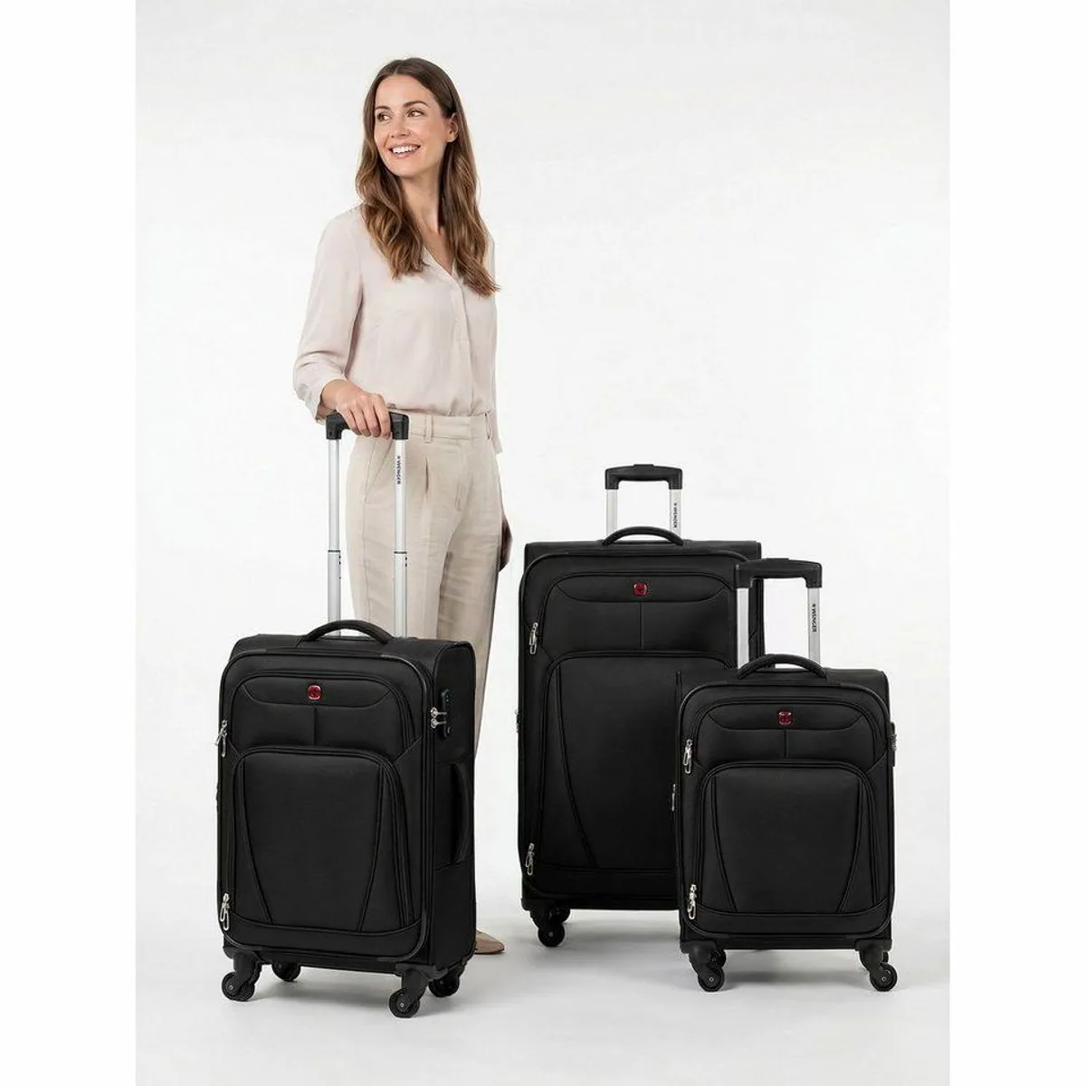 Wenger Beaumont Trolleyset, 3-teilig, robustes Polyester, 4 Rollen 3