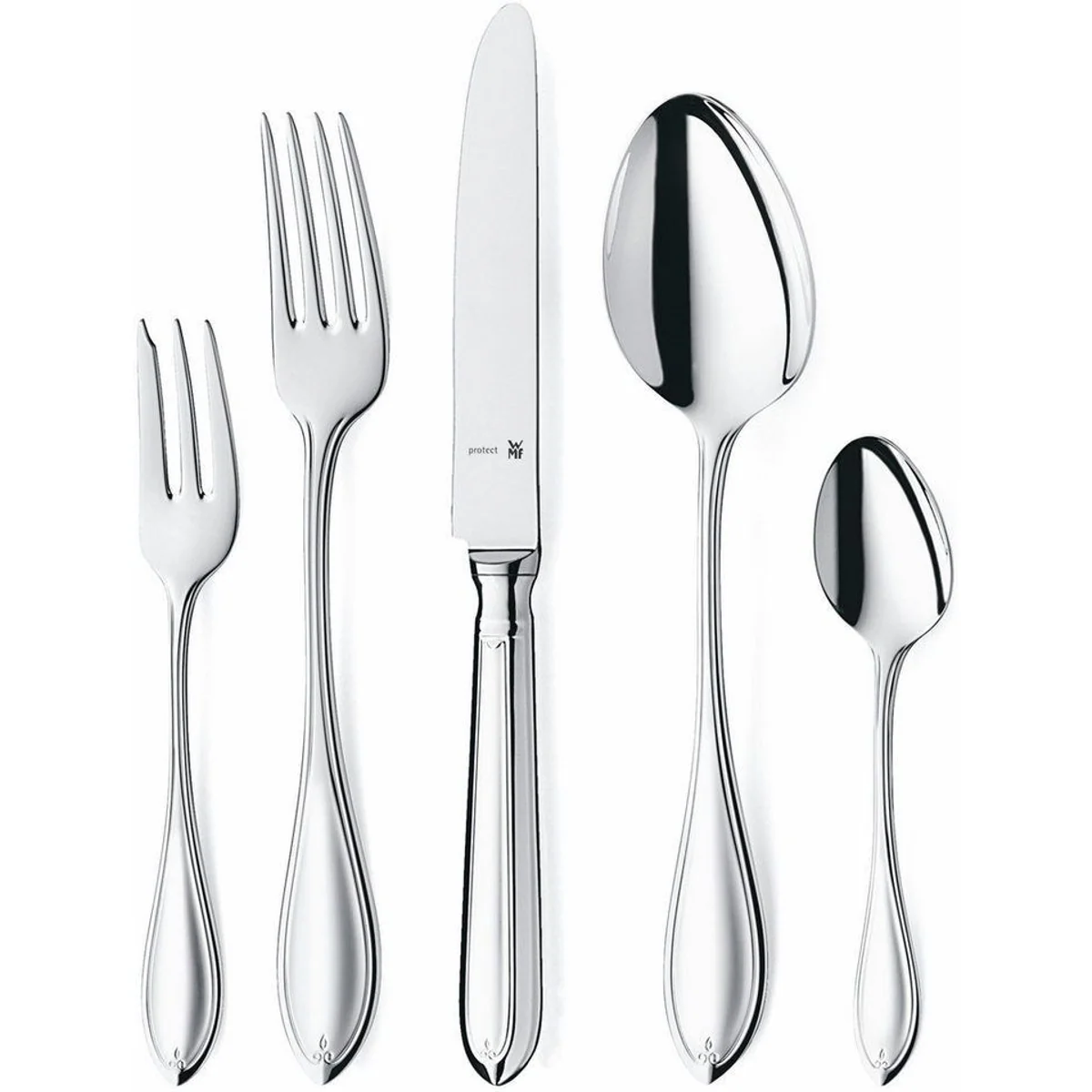 WMF Premiere Besteck-Set, eleganter Wellenschliff, ergonomisch — 30-tlg für 6 Personen