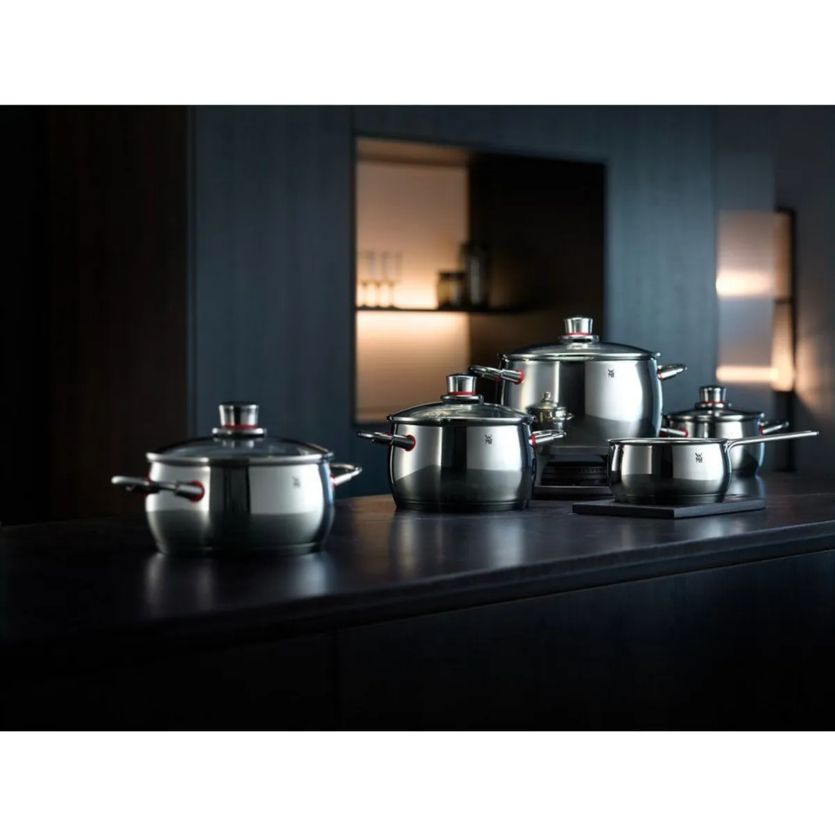 WMF Quality One Topf-Set, 11-teilig, Cool+ Technologie, Glasdeckel 2