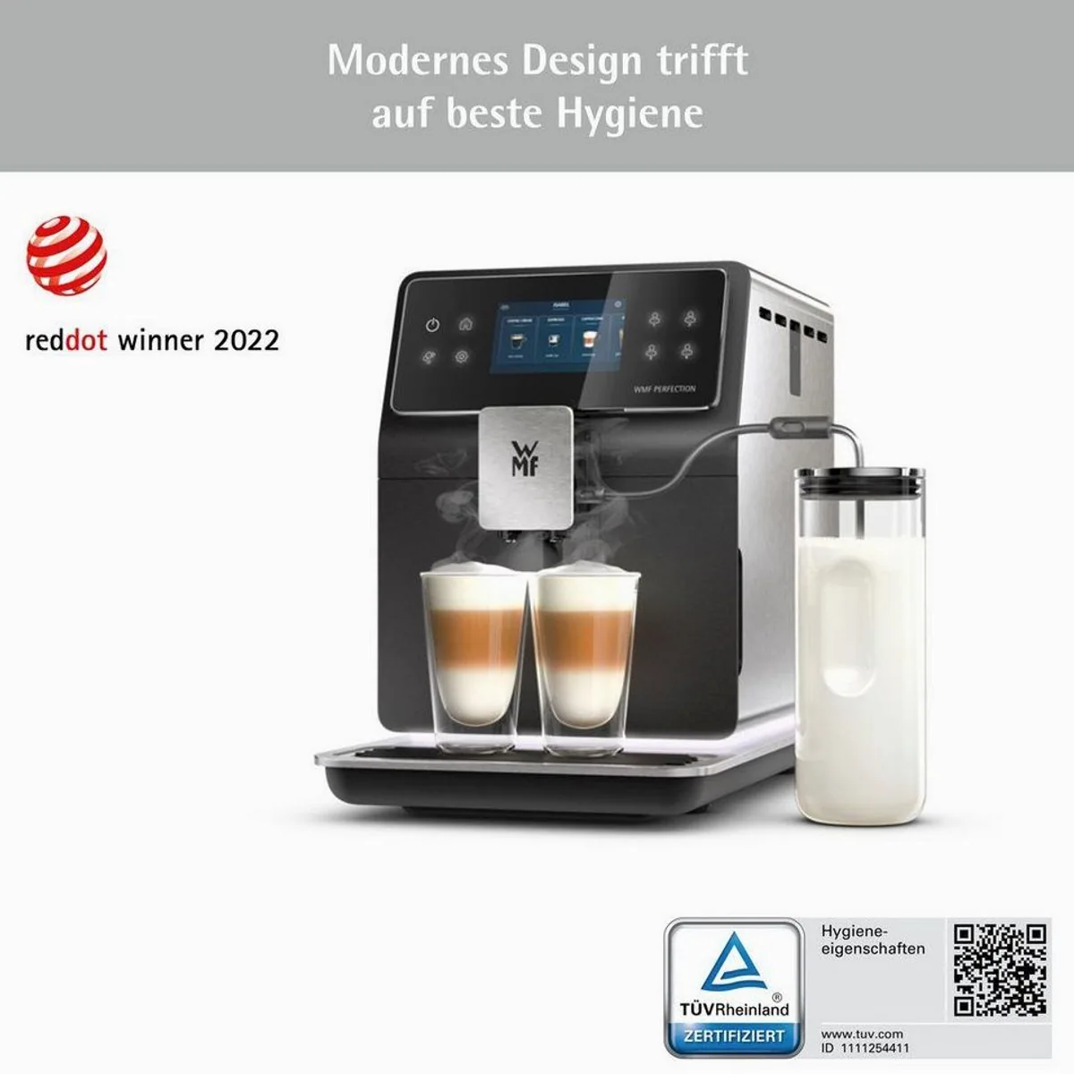 WMF Perfection 880L Kaffeevollautomat, 18 Getränke, Double Thermoblock, Edelstahl-Mahlwerk 2