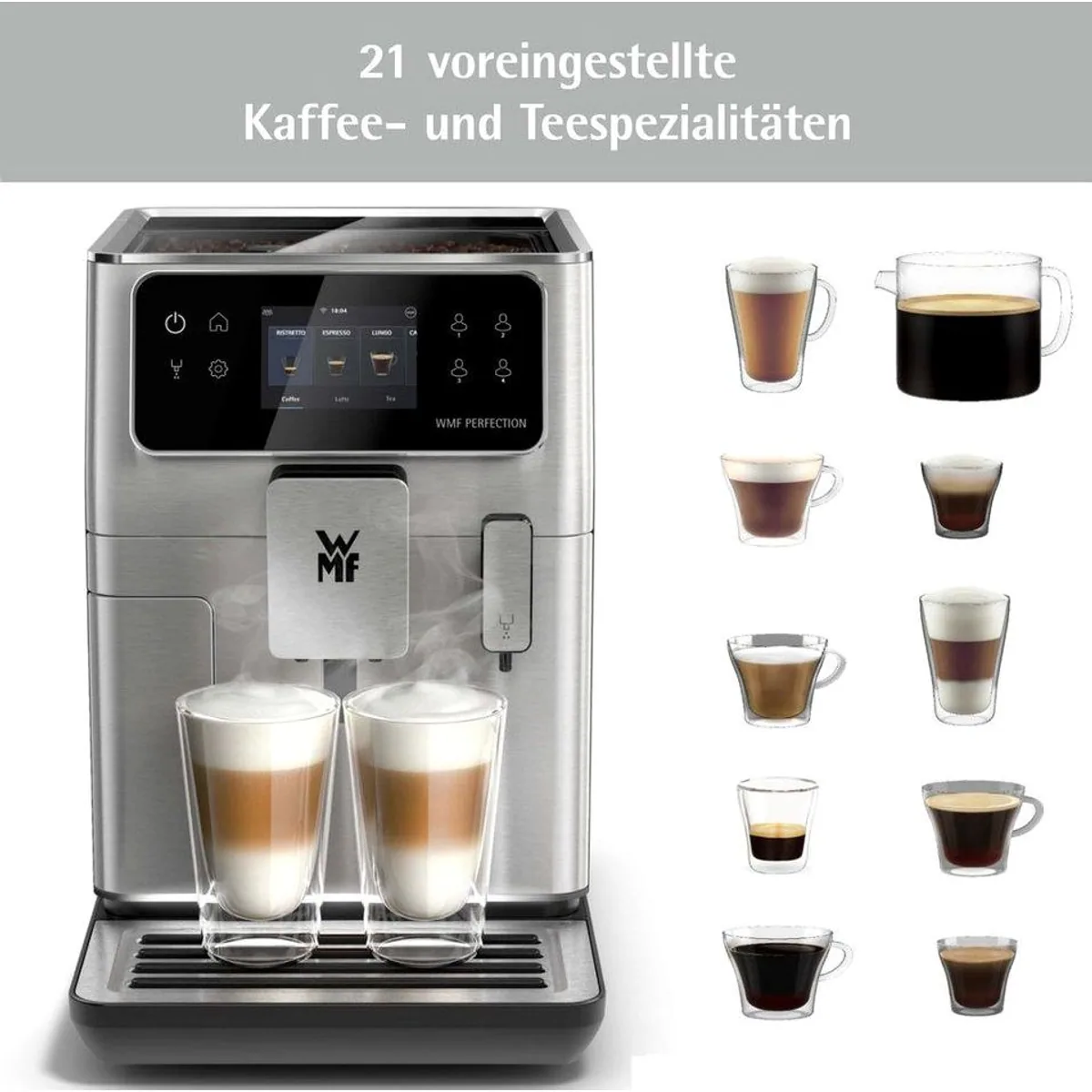 WMF Kaffeevollautomat Perfection 680, 21 Rezepte, 8 Profile, Doppel-Thermoblock 4