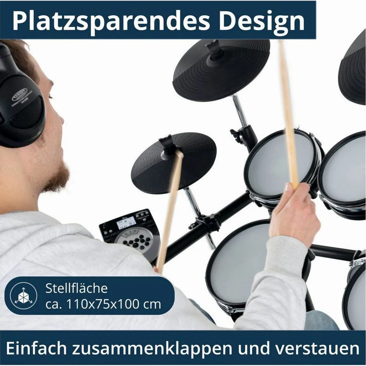 XDrum DD-530 E-Drum, 45 Drumkits, 400 Sounds, Mesh Heads 3