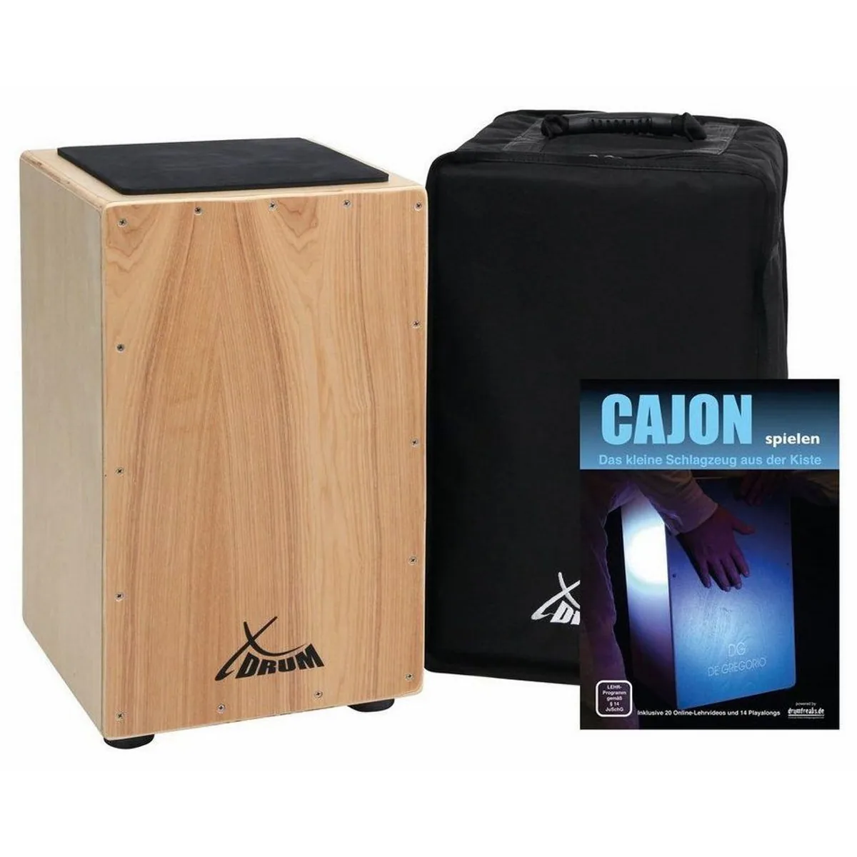 XDrum Cajon Primero, warmer Klang, inkl. Tasche & Cajonschule