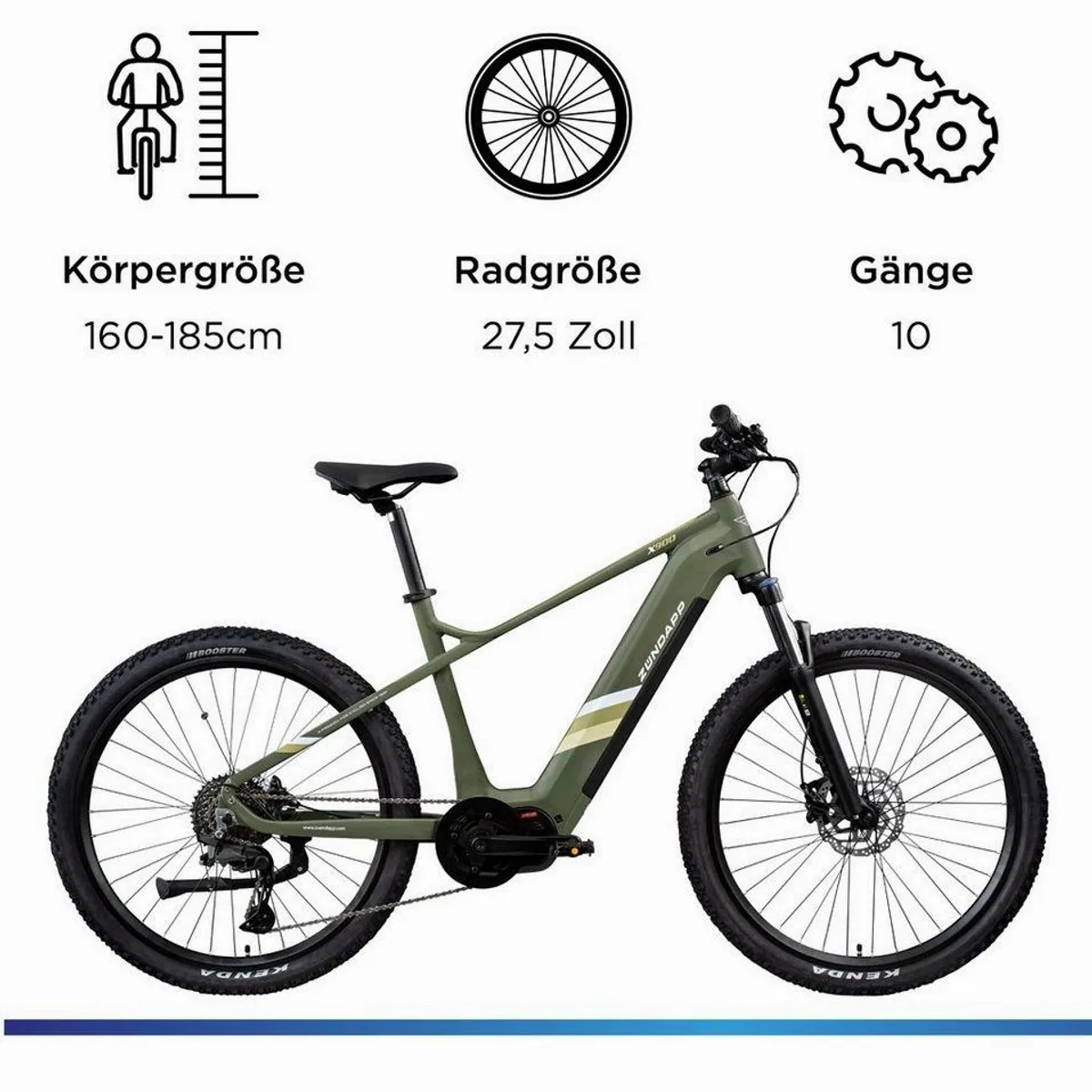 Zündapp X900 E-Bike Mountainbike, 10 Gang Shimano, kräftiger Mittelmotor — robust, vielseitig, hohe Reichweite 3