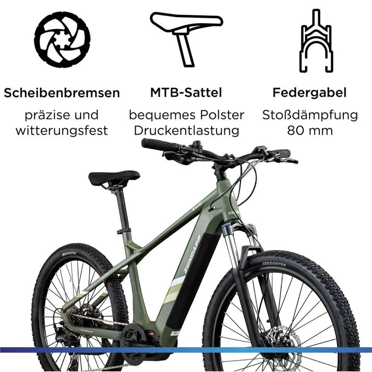 Zündapp X900 E-Bike Mountainbike, 10 Gang Shimano, kräftiger Mittelmotor — robust, vielseitig, hohe Reichweite 4