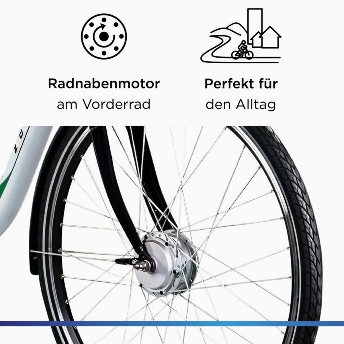 Zündapp Z503 E-Bike Cityrad, 536 Wh Akku, 7-Gang Shimano, Frontmotor 5