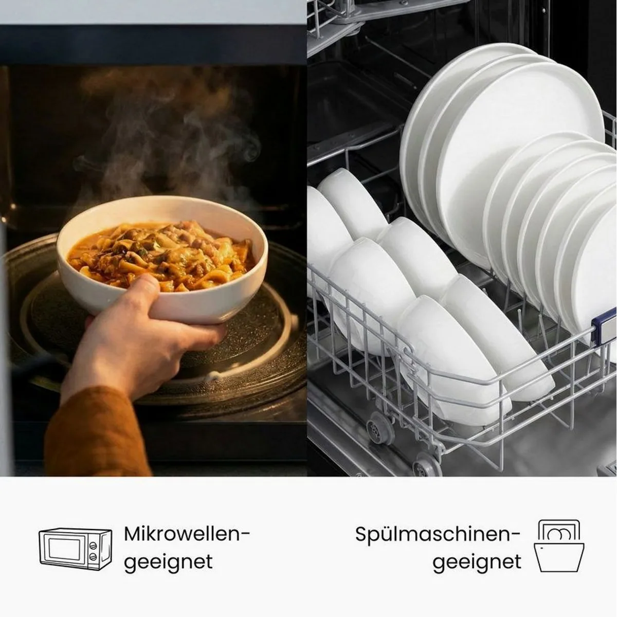 Zoha Pure Geschirr-Set, 24 oder 48-teilig, spülmaschinen- und mikrowellengeeignet 4