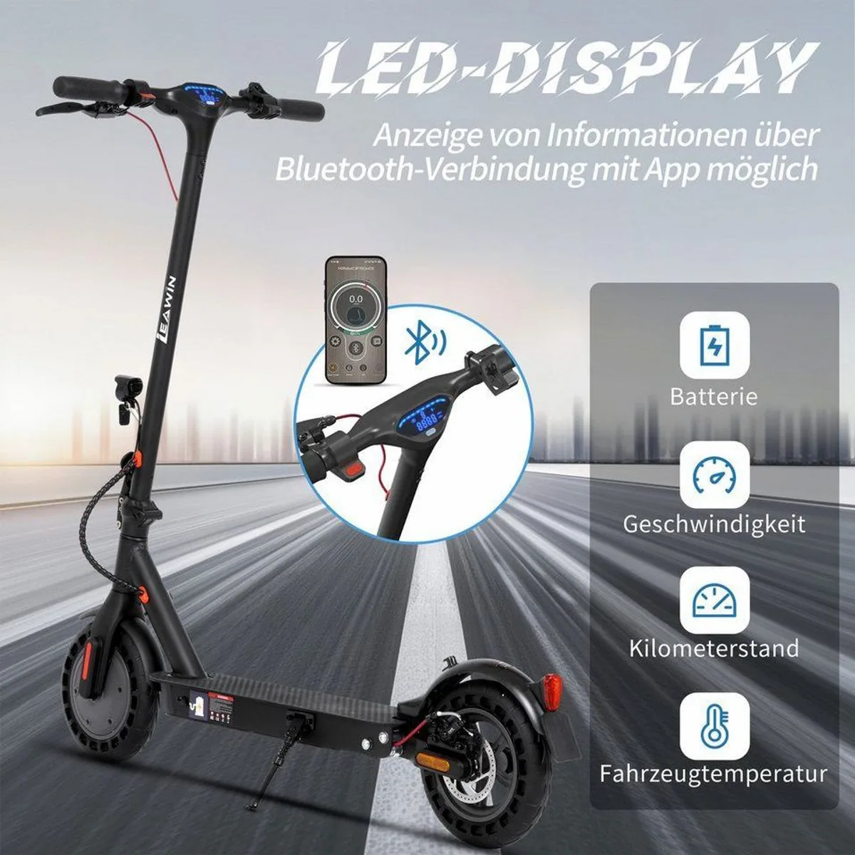 ZWHEEL E-Scooter 10'', klappbar, 500 W, 50 km Reichweite 3