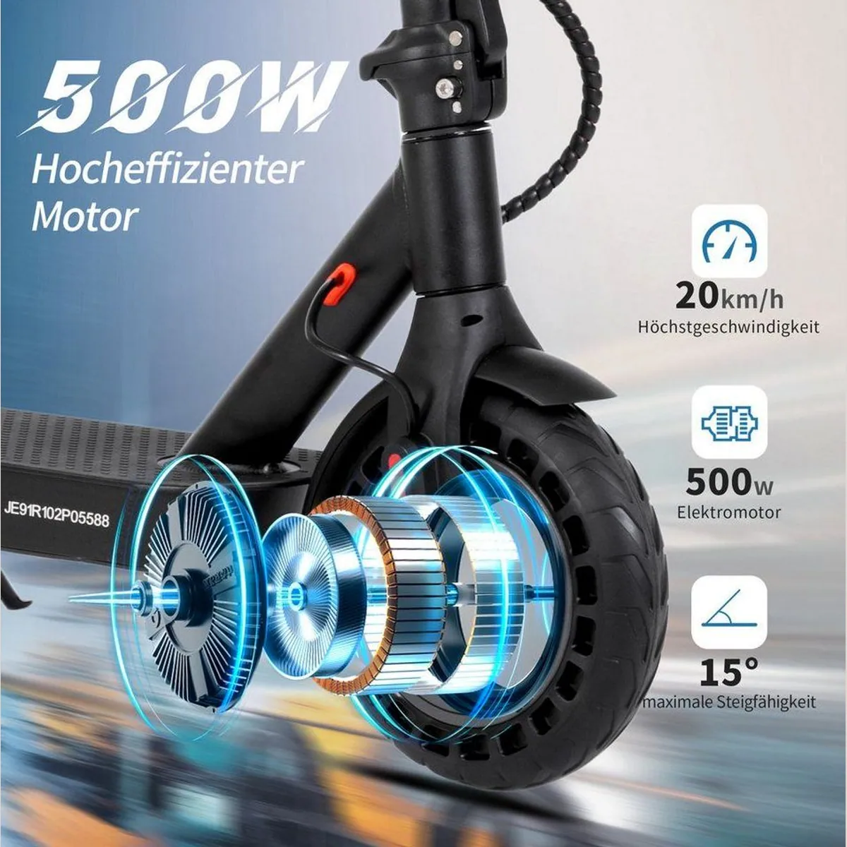 ZWHEEL E-Scooter 10'', klappbar, 500 W, 50 km Reichweite 4
