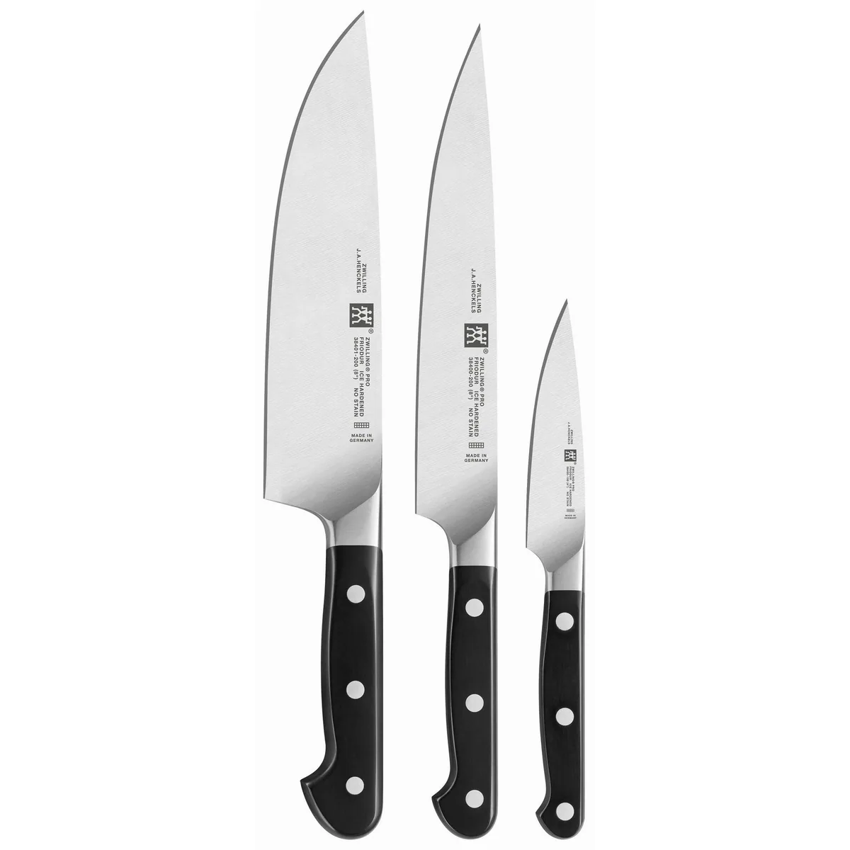 Zwilling Pro Messer-Set, 3-teilig, Edelstahl, ergonomisch gestaltet