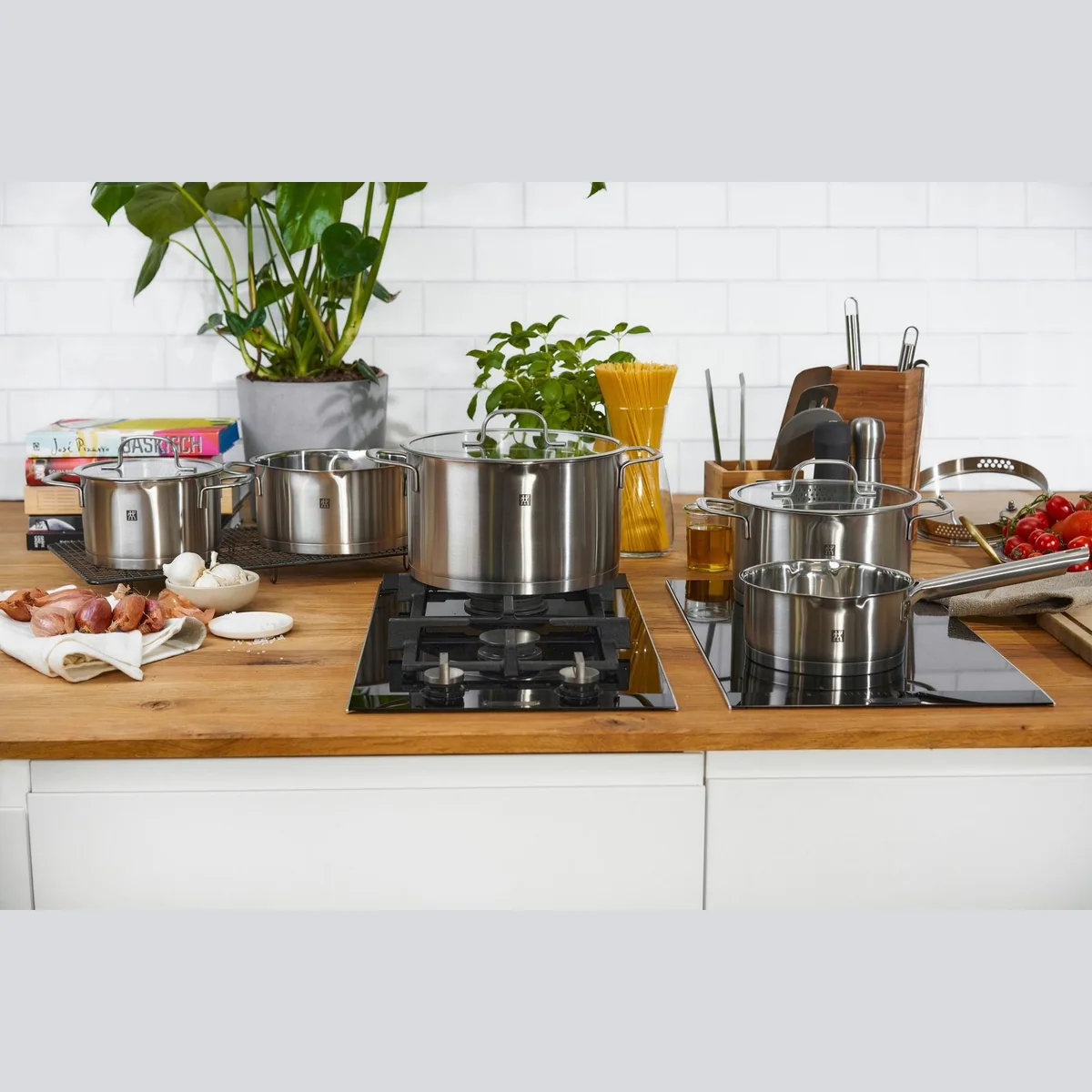 Zwilling TrueFlow Topf-Set, 5-teilig, Edelstahl, integrierte Siebfunktion 2